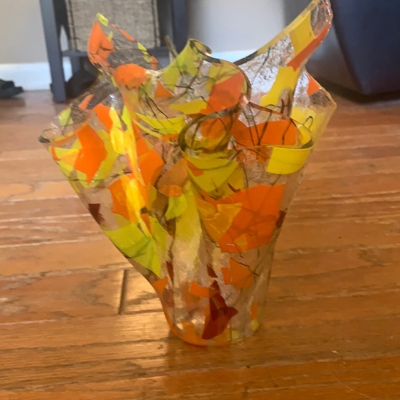 Handmade Decorative Slumped Glass Vase - Picture 1 of 4